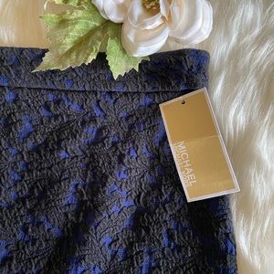 Michael Kors Black/Blue embossed stretch skirt